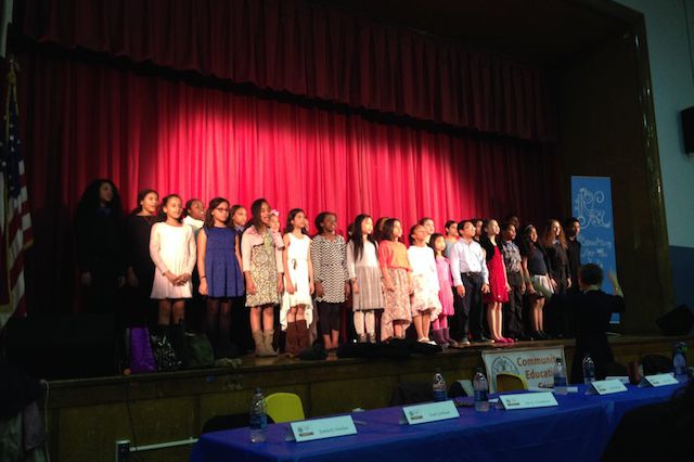 Members of the PS 191 choir, performing for district parents last month